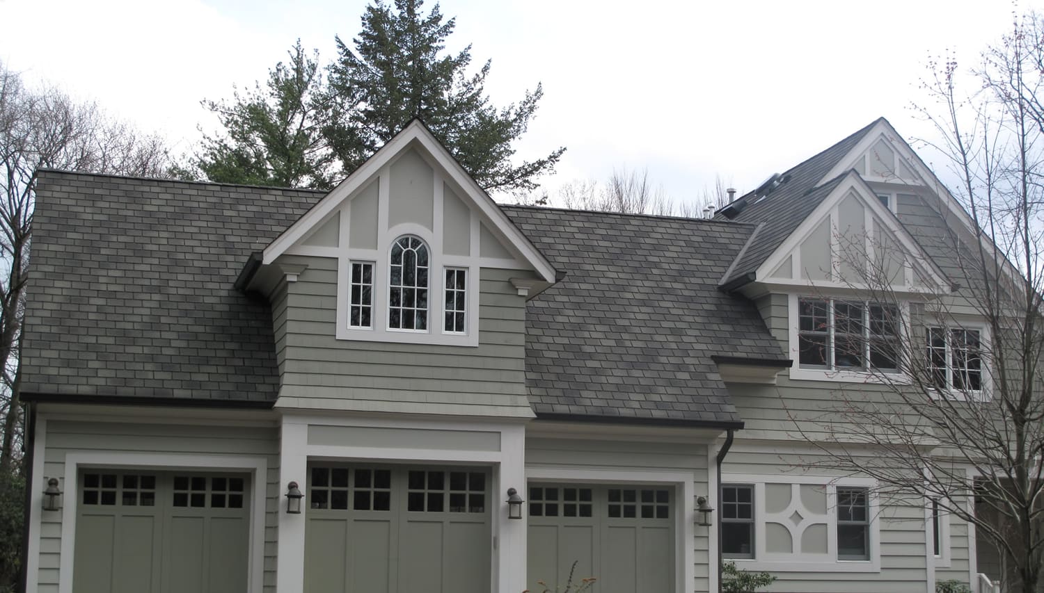 Completed roof on a center-hall colonial